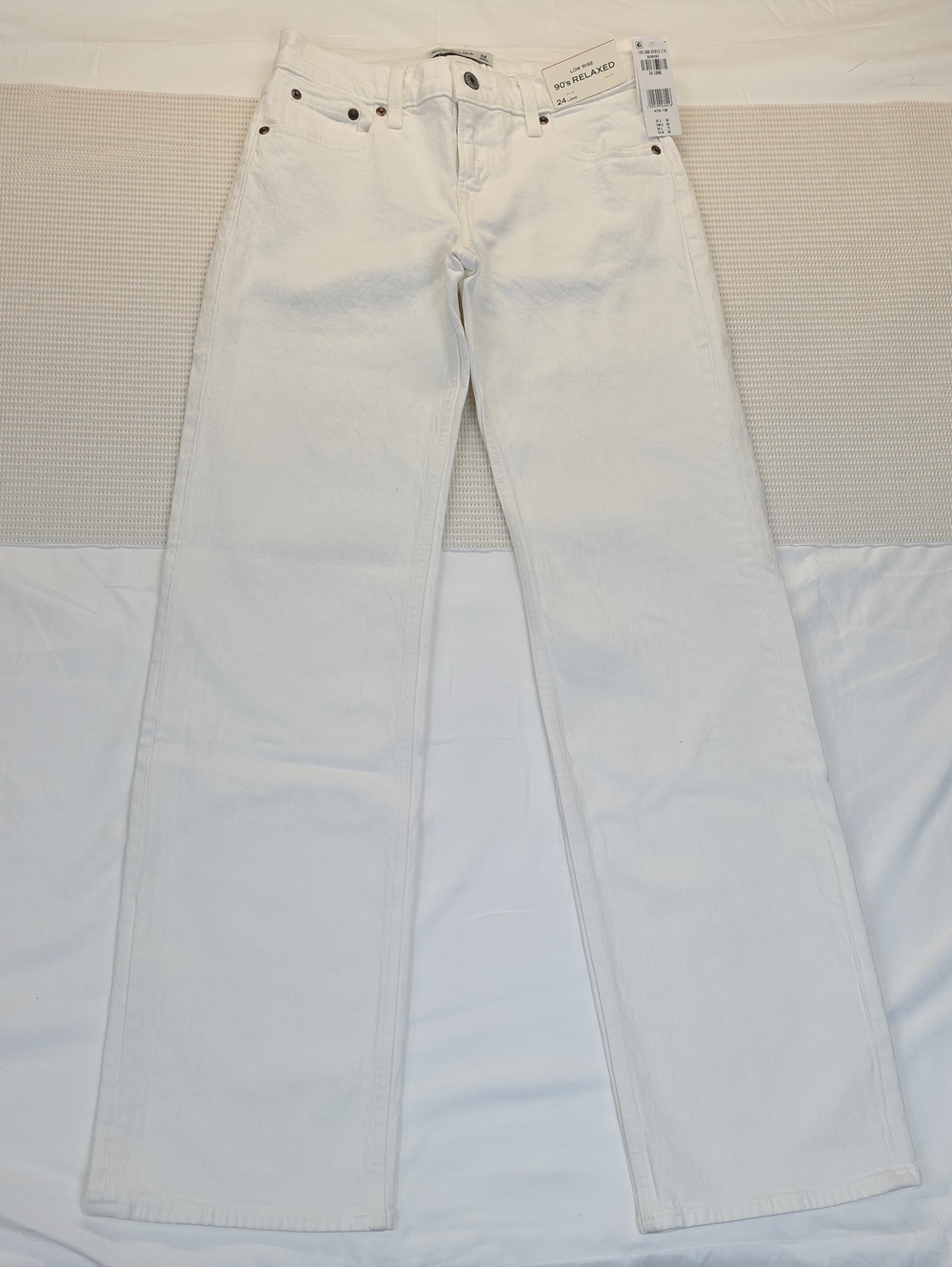 Abercrombie & Fitch Women's White Bootcut Jeans Low Ris 24 Long